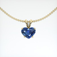 0.79 Ct. Blue Sapphire Pendant, 18K Yellow Gold 1
