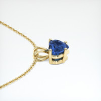 0.79 Ct. Blue Sapphire Pendant, 18K Yellow Gold 3