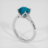 2.49 Ct. Greenish Blue Topaz Ring, Platinum 950 2