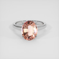 3.95 Ct. Padparadscha Sapphire Ring, Platinum 950 1