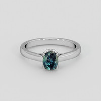 0.97 Ct. Bluish Green Sapphire Ring, Platinum 950 1