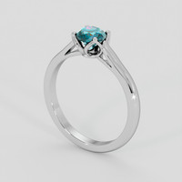 0.81 Ct. Bluish Green Sapphire Ring, Platinum 950 2