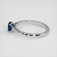0.65 Ct. Greenish Blue Sapphire Ring, Platinum 950 4