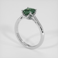 2.01 Ct. Bluish Green Sapphire Ring, Platinum 950 2