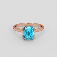 7.17 Ct. Blue Zircon Ring, 14K Rose Gold 1