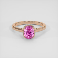 4.07 Ct. Pink Sapphire Ring, 14K Rose Gold 1