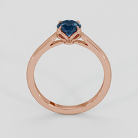 0.79 Ct. Blue Sapphire Ring, 14K Rose Gold 3