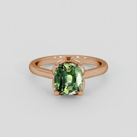 2.32 Ct. Green Sapphire Ring, 14K Rose Gold 1