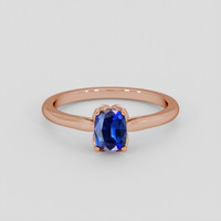 0.88 Ct. Blue Sapphire Ring, 14K Rose Gold 1