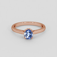1.24 Ct. Blue Sapphire Ring, 14K Rose Gold 1