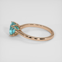 5.33 Ct. Greenish Blue Zircon Ring, 18K Rose Gold 4