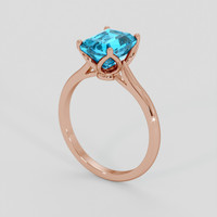 7.17 Ct. Blue Zircon Ring, 18K Rose Gold 2