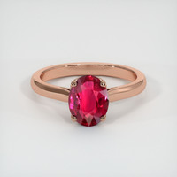 2.03 Ct. Ruby Ring, 18K Rose Gold 1