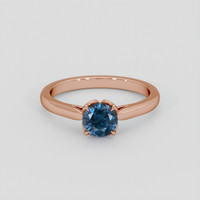 0.79 Ct. Blue Sapphire Ring, 18K Rose Gold 1
