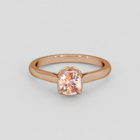 0.83 Ct. Peach Sapphire Ring, 18K Rose Gold 1