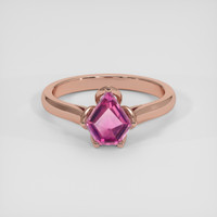 1.46 Ct. Purplish Pink Sapphire Ring, 18K Rose Gold 1