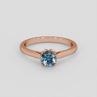 0.68 Ct. Greenish Blue Sapphire Ring, 18K Rose Gold 1