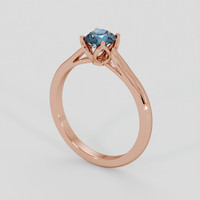 0.68 Ct. Greenish Blue Sapphire Ring, 18K Rose Gold 2