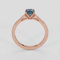 0.68 Ct. Greenish Blue Sapphire Ring, 18K Rose Gold 3