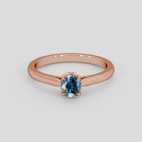 0.46 Ct. Greenish Blue Sapphire Ring, 18K Rose Gold 1