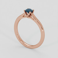 0.38 Ct. Bluish Green Sapphire Ring, 18K Rose Gold 2