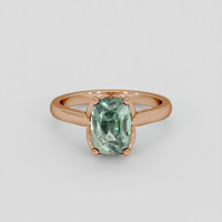 3.20 Ct. Green Sapphire Ring, 18K Rose Gold 1