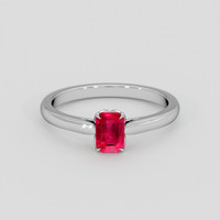 0.50 Ct. Pinkish Red Ruby Ring, Silver 1