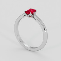 0.50 Ct. Pinkish Red Ruby Ring, Silver 2