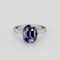 3.55 Ct. Bi Color (Peacock) Tanzanite Ring, 10K White Gold 1