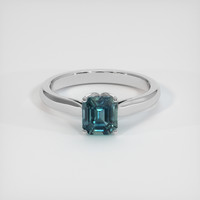 1.37 Ct. Greenish Blue Sapphire Ring, 10K White Gold 1