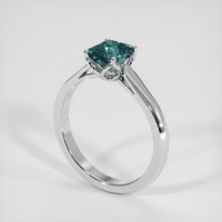 1.37 Ct. Greenish Blue Sapphire Ring, 10K White Gold 2