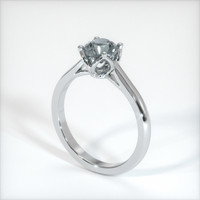0.97 Ct. Greyish Blue Sapphire Ring, 10K White Gold 2