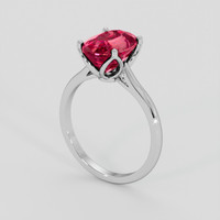 5.70 Ct. Pinkish Red Rubellite Tourmaline Ring, 14K White Gold 2