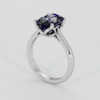 3.55 Ct. Bi Color (Peacock) Tanzanite Ring, 14K White Gold 2