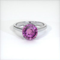 3.58 Ct. Pinkish Purple Sapphire Ring, 14K White Gold 1