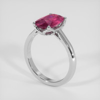 3.09 Ct. Purplish Red Ruby Ring, 14K White Gold 2