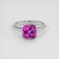 3.11 Ct. Purplish Pink Sapphire Ring, 14K White Gold 1