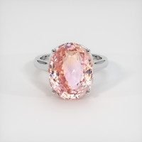 12.01 Ct. Padparadscha Sapphire Ring, 14K White Gold 1
