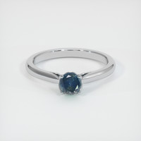 0.58 Ct. Sapphire Ring, 14K White Gold 1