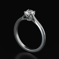 0.54 Ct. Sapphire Ring, 14K White Gold 2