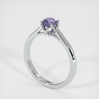 0.74 Ct. Purple Sapphire Ring, 14K White Gold 2