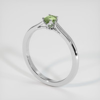 0.38 Ct. Green Sapphire Ring, 14K White Gold 2