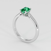 0.69 Ct. Emerald Ring, 18K White Gold 2