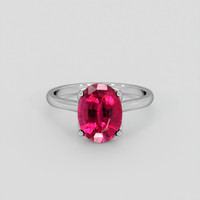 5.70 Ct. Pinkish Red Rubellite Tourmaline Ring, 18K White Gold 1