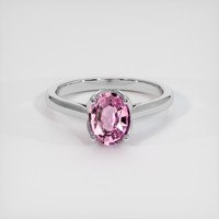 1.20 Ct. Pink Sapphire Ring, 18K White Gold 1