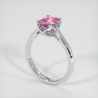 1.20 Ct. Pink Sapphire Ring, 18K White Gold 2