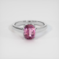 2.18 Ct. Pink Sapphire Ring, 18K White Gold 1