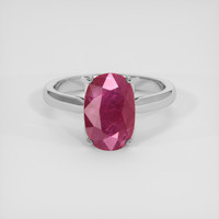3.09 Ct. Purplish Red Ruby Ring, 18K White Gold 1