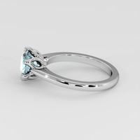 2.09 Ct. Greenish Blue Sapphire Ring, 18K White Gold 4