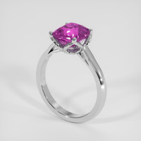 3.11 Ct. Purplish Pink Sapphire Ring, 18K White Gold 2